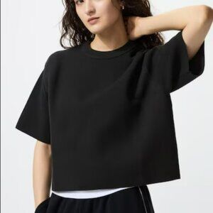 Uniqlo Washable Milano Ribbed Knit Crop Sweater Large